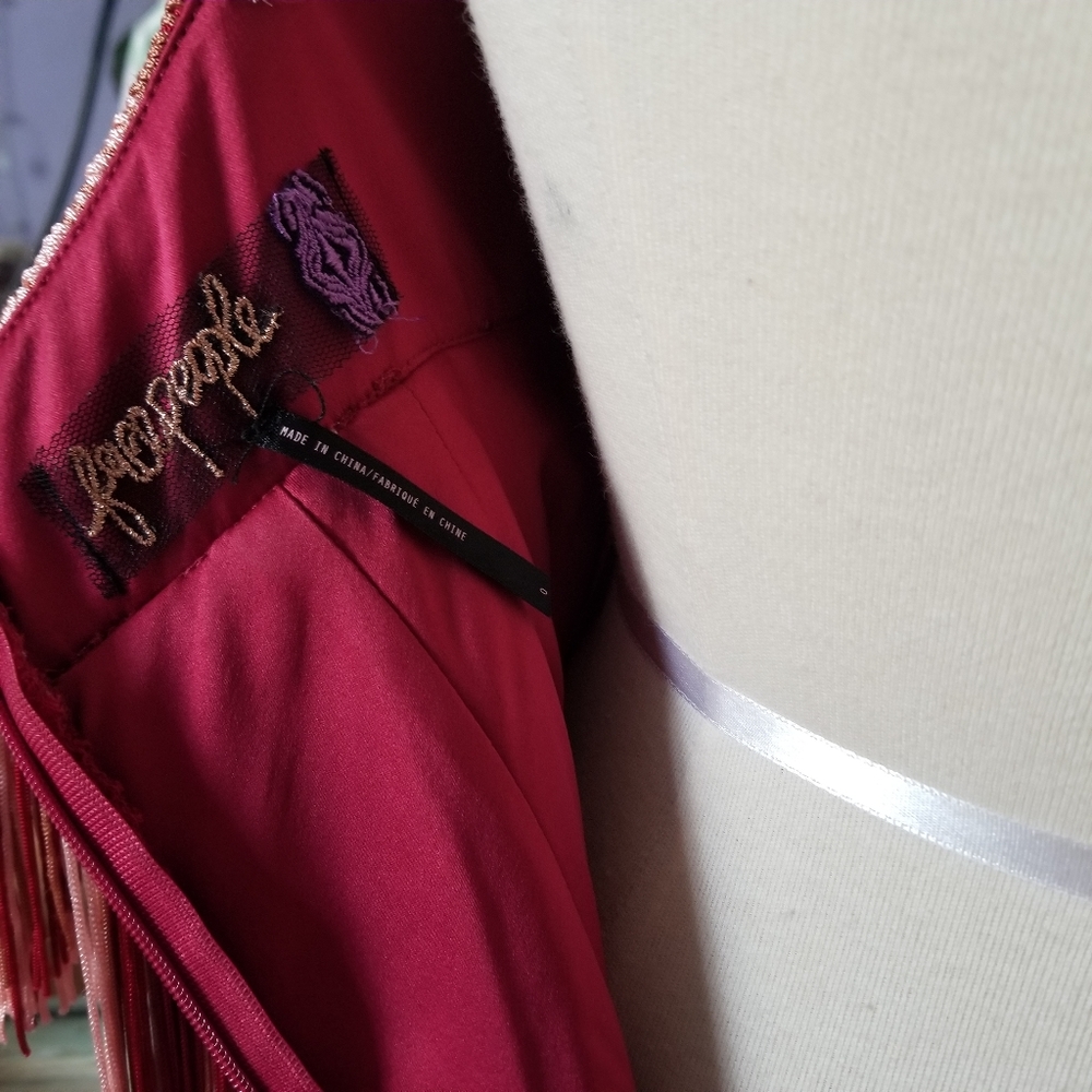 Free People Flapping My Fringe Red Flapper Dress - Picture 8 of 8